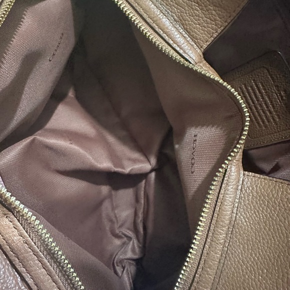 🐎💋 COACH EDIE 💋🐎 LEATHER SHOULDER BAG SADDLE BROWN TAN GOLD HARDWARE HOBO - Picture 11 of 15